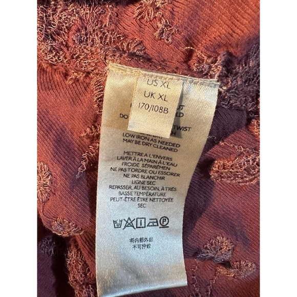 Anthropologie Pilcro Jolie Pintuck Blouse In Mauve Pink Embroidery Boho XL - Picture 8 of 14